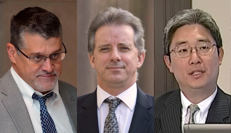 Glenn Simpson of Fusion GPS, Christopher Steele, and Bruce Ohr of the Justice Department are pictured.