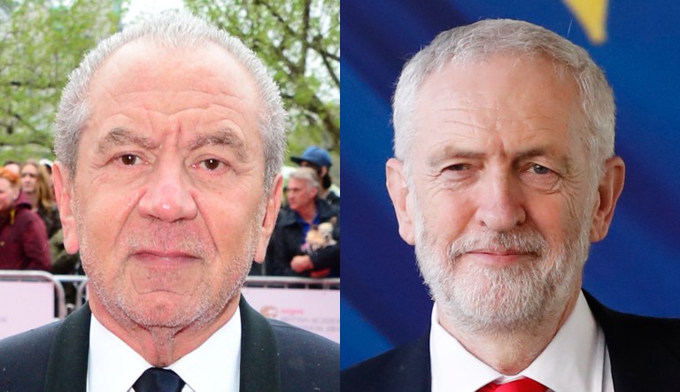 Sir Alan Sugar, Jeremy Corbyn.