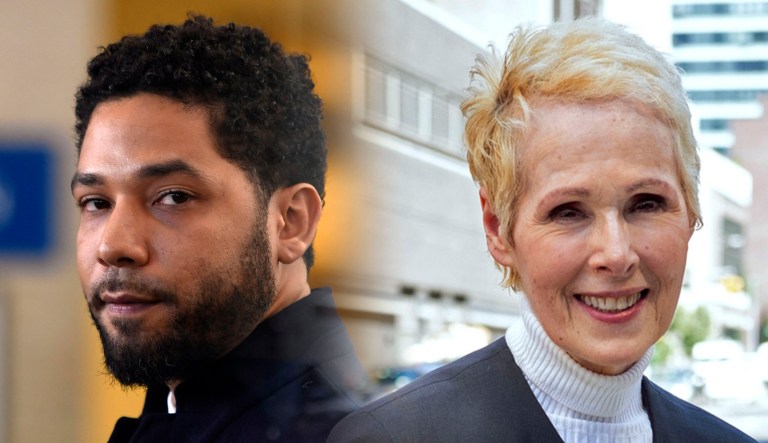 Jussie Smollett (left) and E. Jean Carroll (right) are seen.