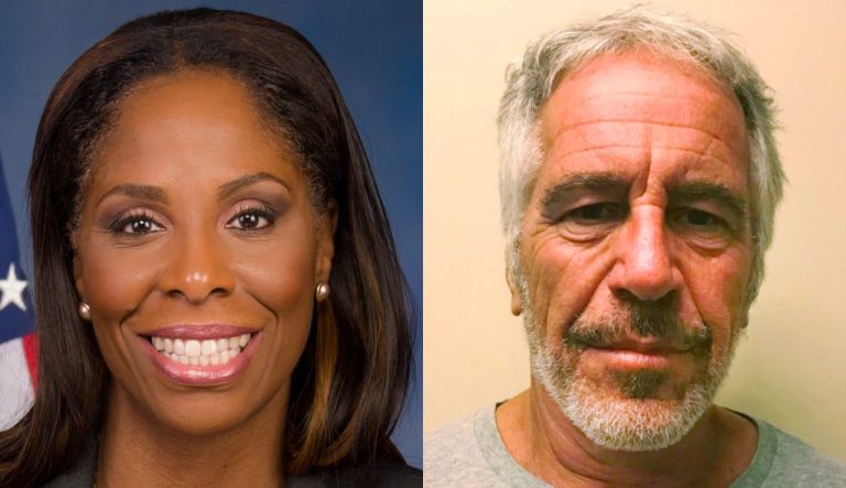 Stacey Plaskett and Jeffrey Epstein.