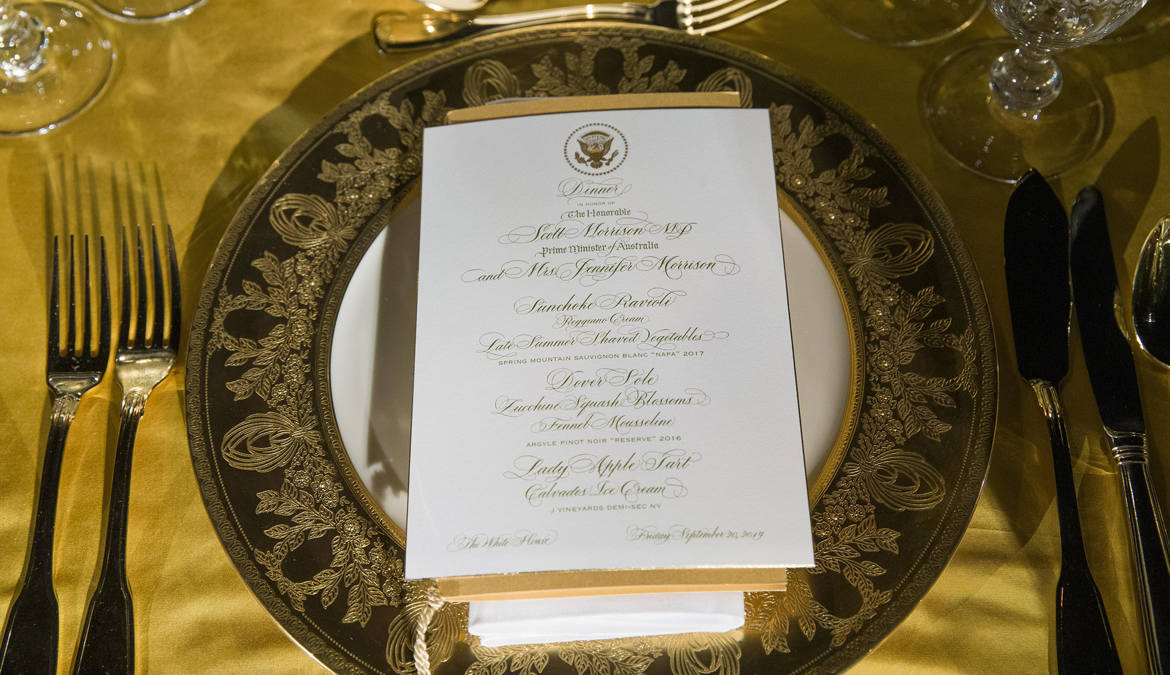 Here’s what’s on the menu at the Trumps’ state dinner with Australia