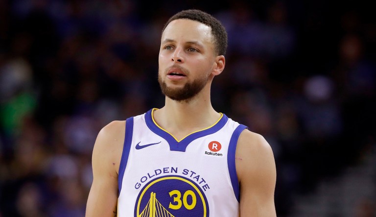 Golden State Warriors guard Stephen Curry against the Brooklyn Nets during an NBA basketball game in Oakland, Calif., Tuesday, March 6, 2018. 