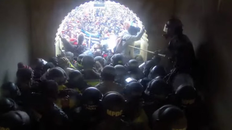 Capitol riot clash security footage.