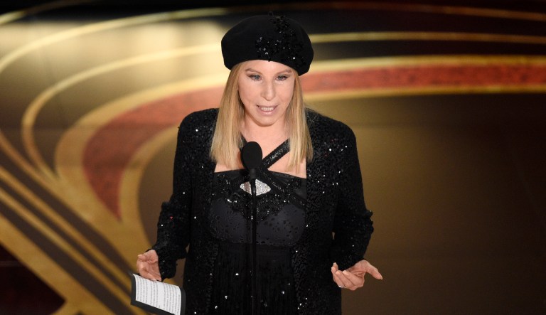Barbra Streisand introduces "BlacKkKlansman" at the Oscars on Sunday, Feb. 24, 2019, at the Dolby Theatre in Los Angeles. 