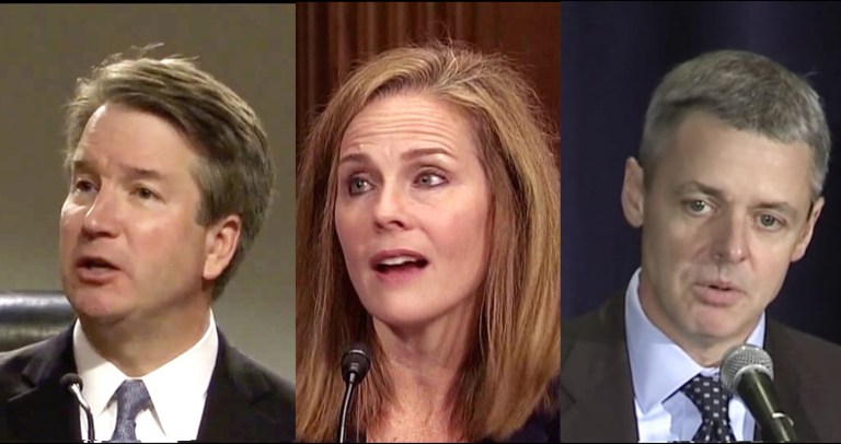 Brett Kavanaugh, Amy Coney Barrett, and Raymond Kethledge are pictured.