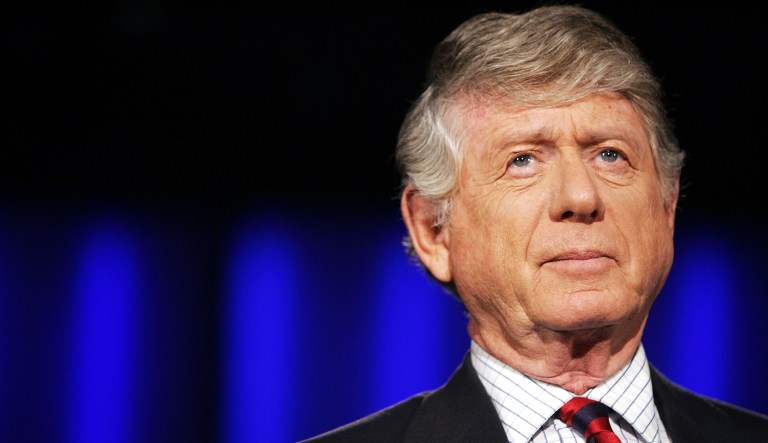 "Nightline" anchor Ted Koppel prepares for the taping of his last broadcast, Tuesday, Nov. 22, 2005, at ABC's studio in Washington. The newscaster said farewell Tuesday after 25 years of offering a serious alternative to late-night laughs.
