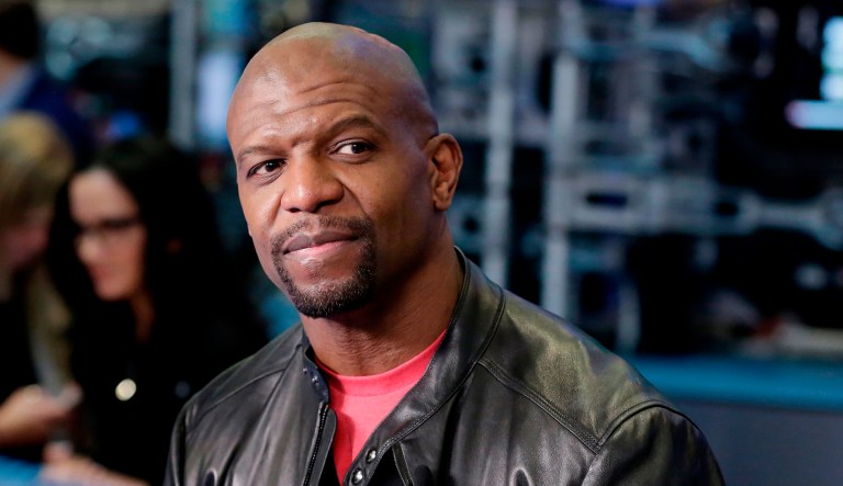 Actor Terry Crews is interviewed on Cheddar, on the floor of the New York Stock Exchange, Tuesday, April 10, 2018.