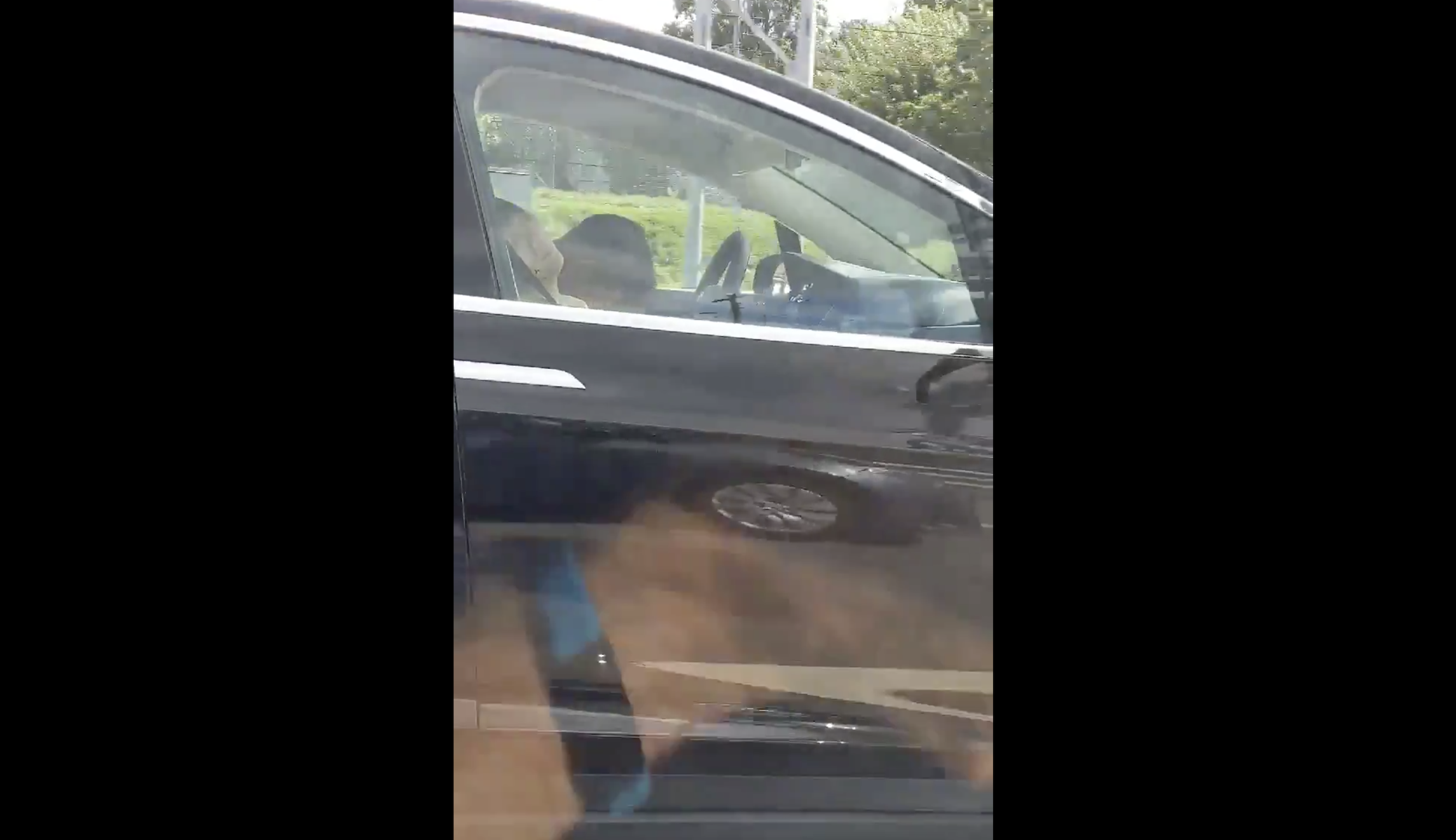 WATCH: Man caught sleeping behind wheel of Tesla on highway