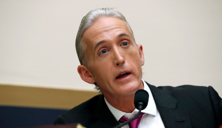 Rep. Trey Gowdy, R-S.C., questions Attorney General Jeff Sessions during a House Judiciary Committee hearing on Capitol Hill, Tuesday, Nov. 14, 2017, in Washington.