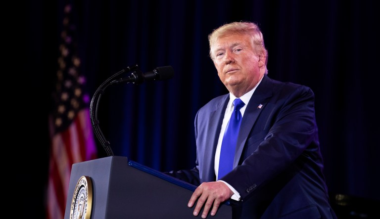 President Donald Trump speaks at the Values Voter Summit in Washington, Saturday, Oct. 12, 2019. 