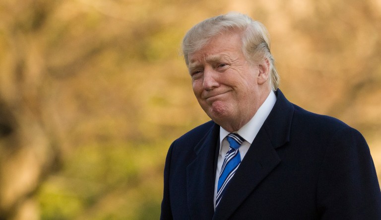President Donald Trump smiles as he walks on the South Lawn after stepping off Marine One at the White House, Sunday, March 10, 2019, in Washington. Trump is returning from a trip to Mar-a-Lago, in Palm Beach, Fla.