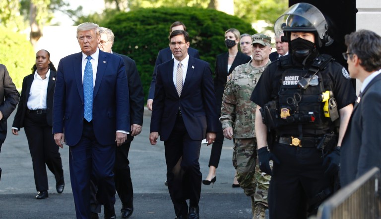 Former CIA director calls on defense secretary to resign over church photo-op