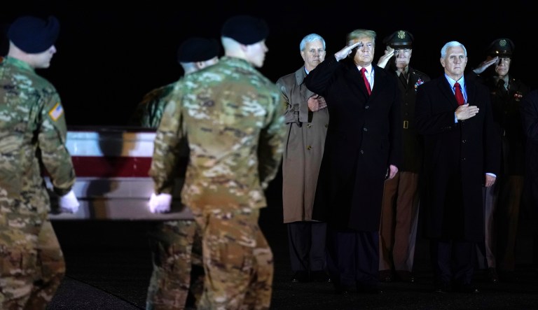 Trump and Pence pay respects to two US soldiers killed in Afghanistan