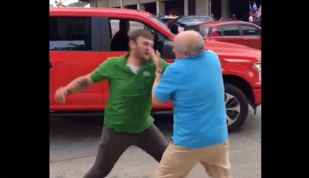 Man arrested for punching anti-Trump protester in the face