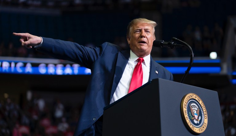 President Donald Trump speaks during a campaign rally at the BOK Center, Saturday, June 20, 2020, in Tulsa, Okla.