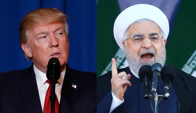 Donald Trump and Hassan Rouhani.