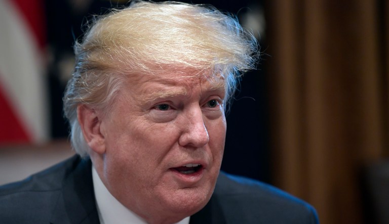 President Donald Trump speaks in the Cabinet Room of the White House in Washington, Wednesday, Jan. 23, 2019, as he hosts a roundtable with conservative leaders to discuss the security and humanitarian crisis at the southern border.