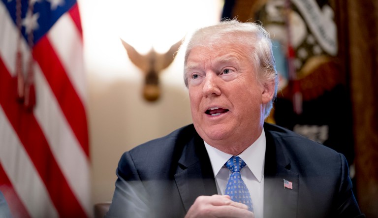 President Donald Trump speaks during a meeting with inner city pastors in the Cabinet Room of the White House in Washington, Wednesday, Aug. 1, 2018.