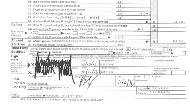 READ IN FULL: The newly released Trump tax returns