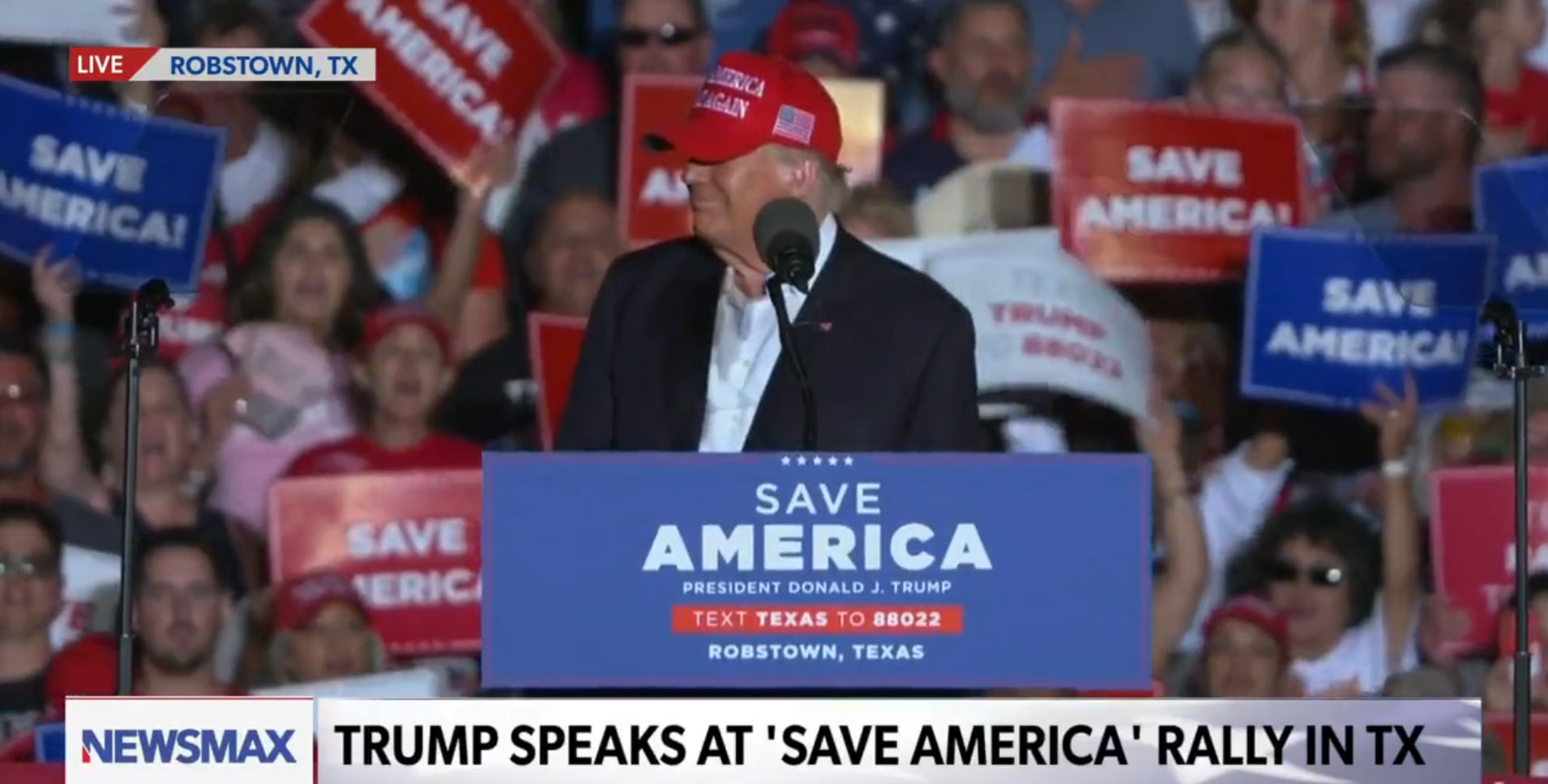 WATCH: Trump supporters break out national anthem at Texas rally