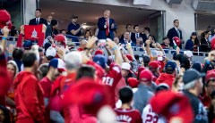 Fans chant ‘lock him up’ when Trump announced at World Series