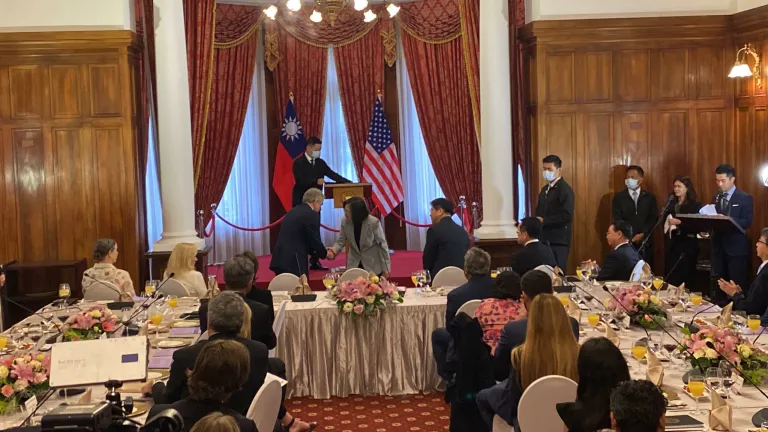 Taiwan president vows her country has ‘will to fight’ China, US delegation says