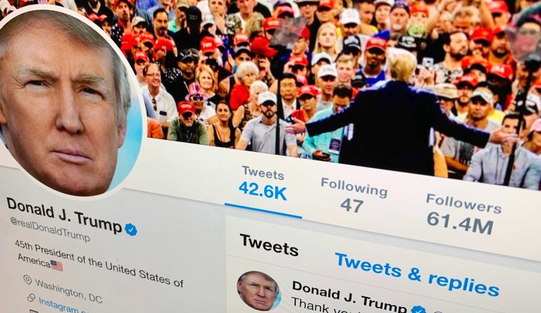 The U.S. President Donald Trump's Twitter feed is shown on a computer screen on Thursday, June 27, 2019, in New York. 