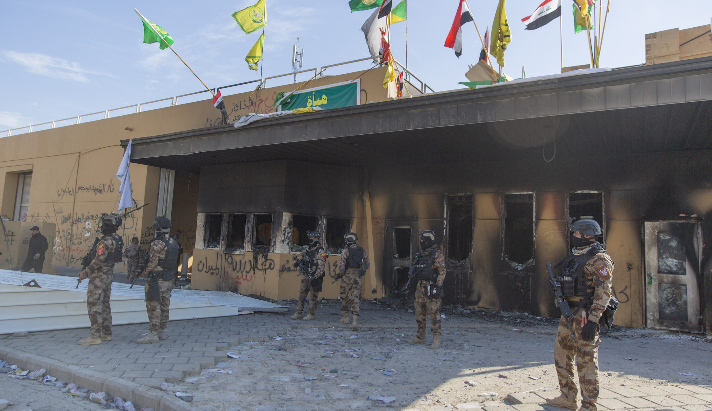 Security officials say rockets targeted US Embassy in Baghdad in third attack since truce