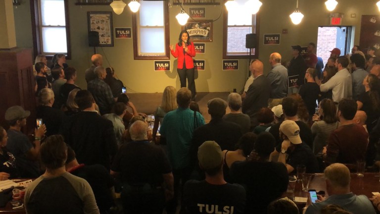 Rep. Tulsi Gabbard in Manchester, New Hampshire.