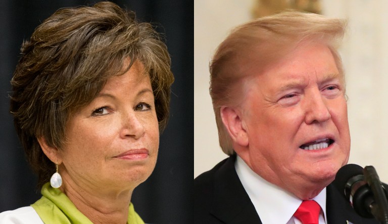 Valerie Jarrett and Donald Trump.