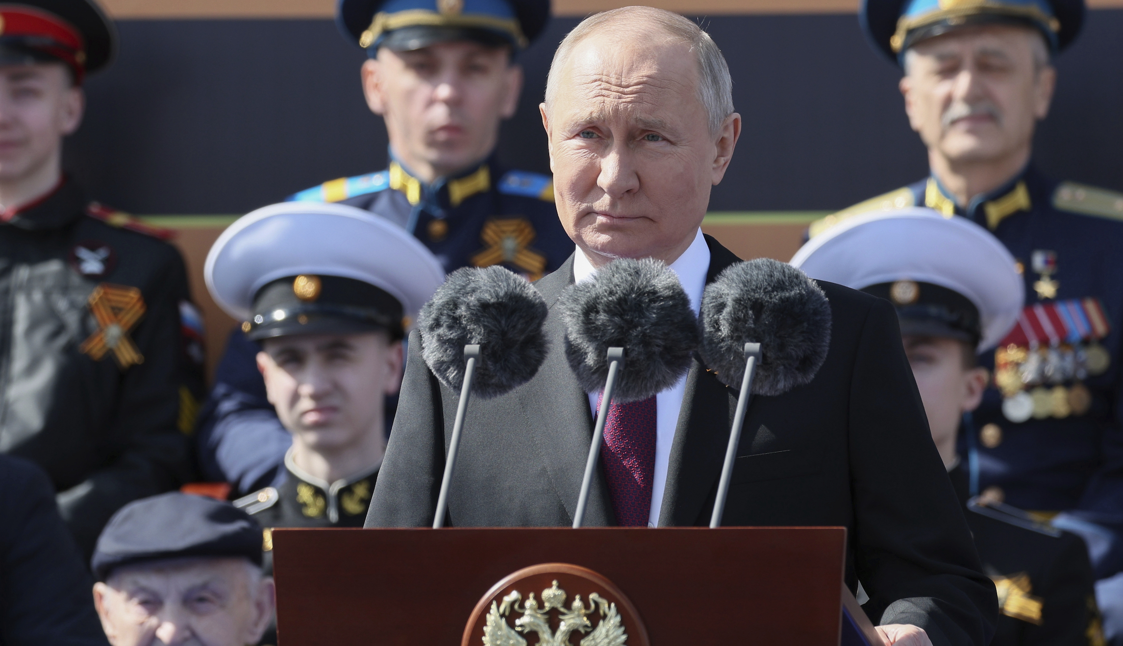 Putin claims ‘real war’ being waged against Russia in scaled down Victory Day parade