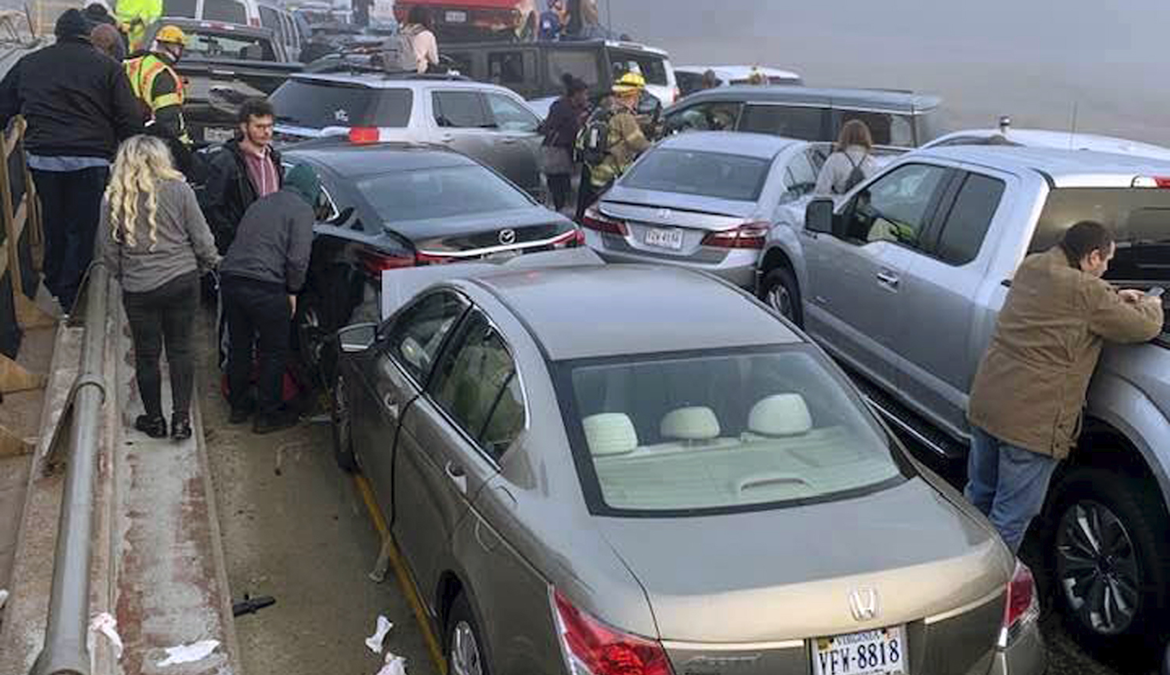 Dozens hospitalized after 63-car pileup on Virginia interstate