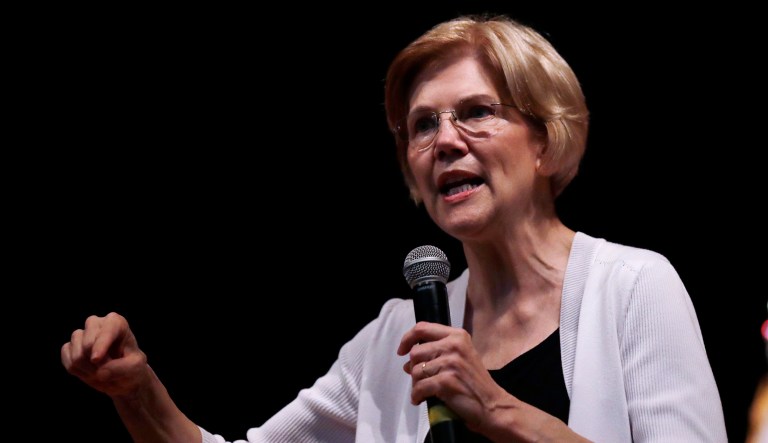 U.S. Sen. Elizabeth Warren, D-Mass., during a town hall style gathering in Woburn, Wednesday, Aug. 8, 2018.