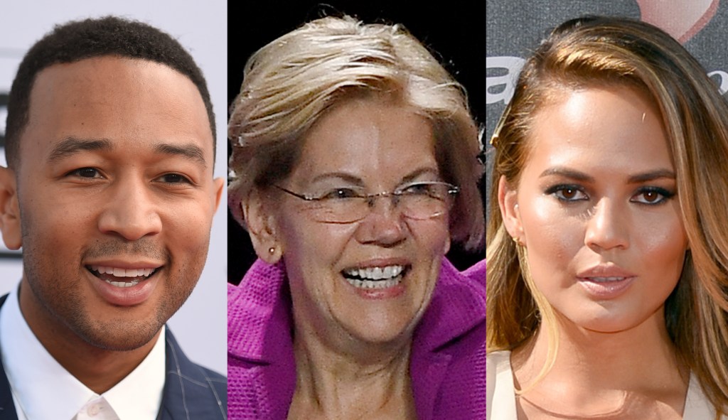Chrissy Teigen and John Legend back Warren for president