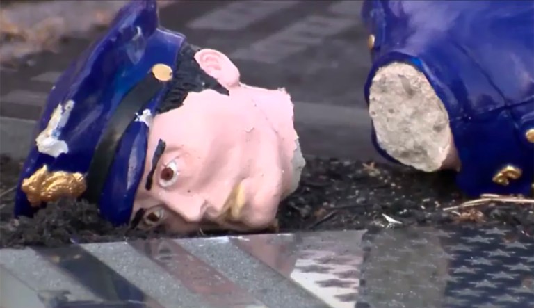 Plymouth 9/11 memorial vandalized one week after Plymouth Rock defaced