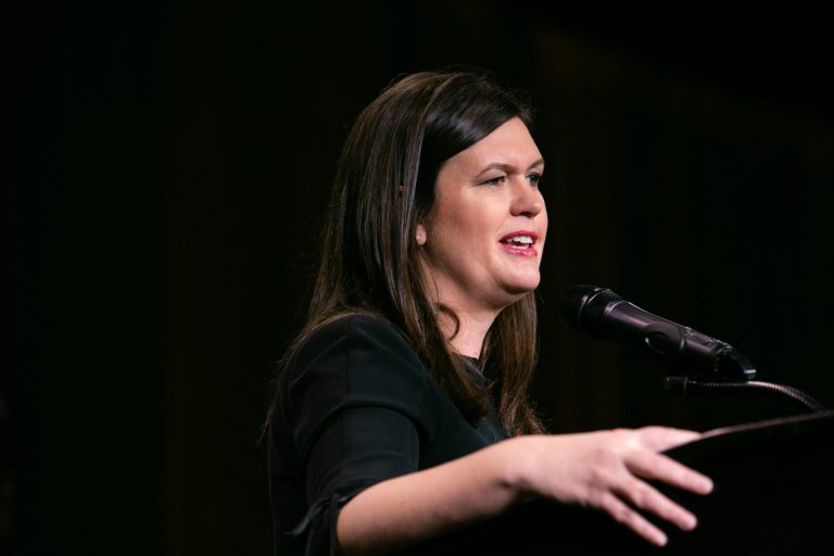 Sarah Huckabee Sanders speaks at the second annual Washington Examiner Political Summit