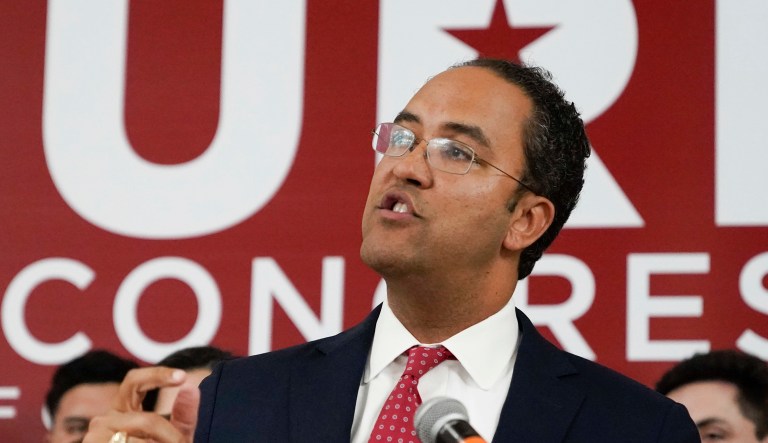 Incumbent U.S. Rep. Will Hurd, R-Texas, speaks during his election night victory party, Tuesday, Nov. 6, 2018, in San Antonio. Hurd defeated Democratic challenger Gina Ortiz Jones.