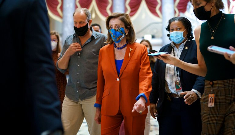 Pelosi meets with actor Woody Harrelson as Democratic division threatens Biden agenda