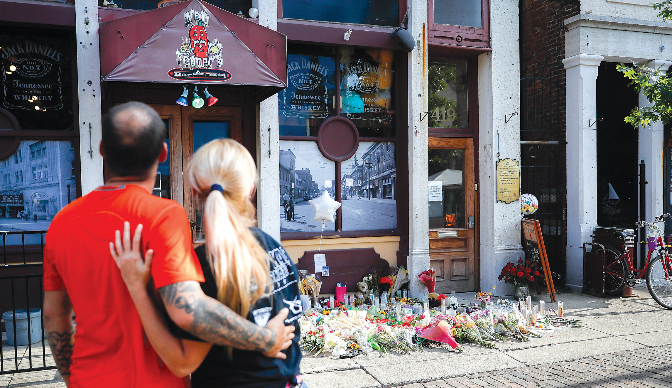 A sidewalk of grief