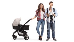 Love. Marriage. The baby in a baby carriage