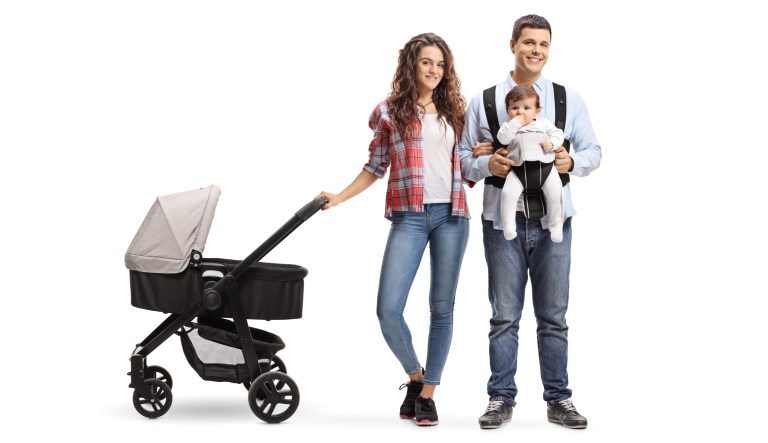 Love. Marriage. The baby in a baby carriage