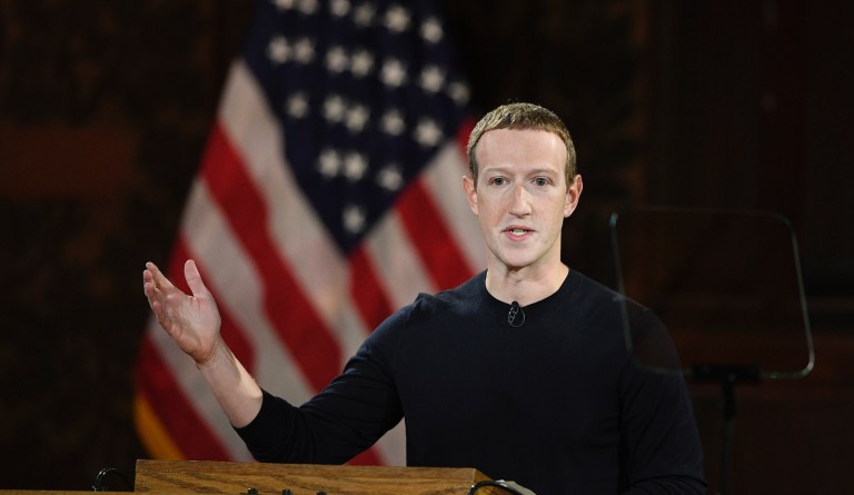 Mark Zuckerberg speaks at Georgetown University, Thursday, Oct. 17, 2019, in Washington.