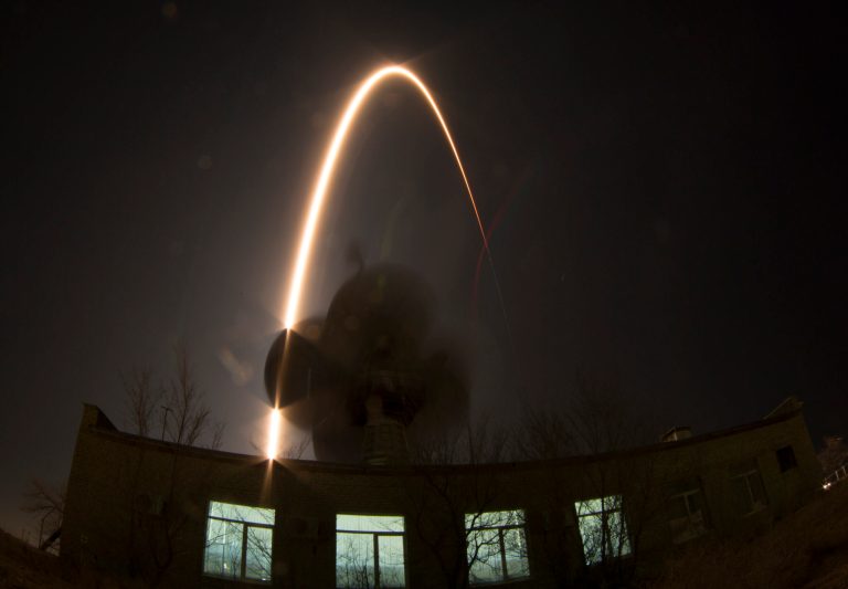 Russian rocket launches with American on board