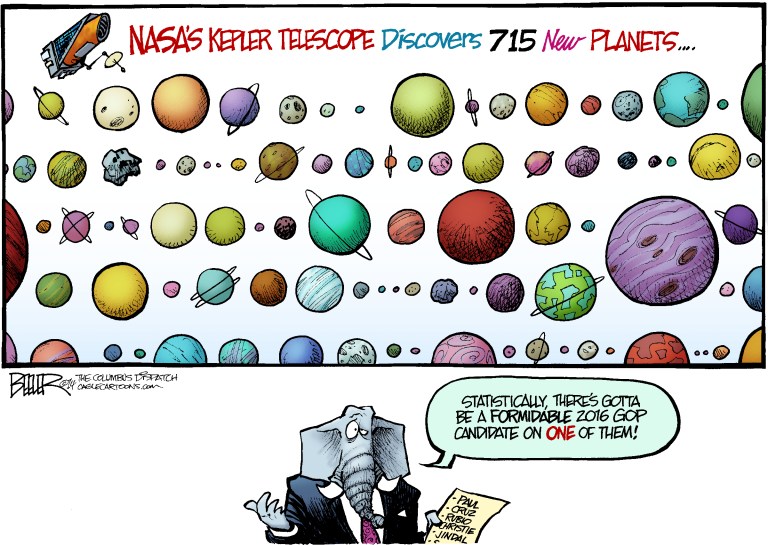 Editorial cartoon: Searching for a candidate