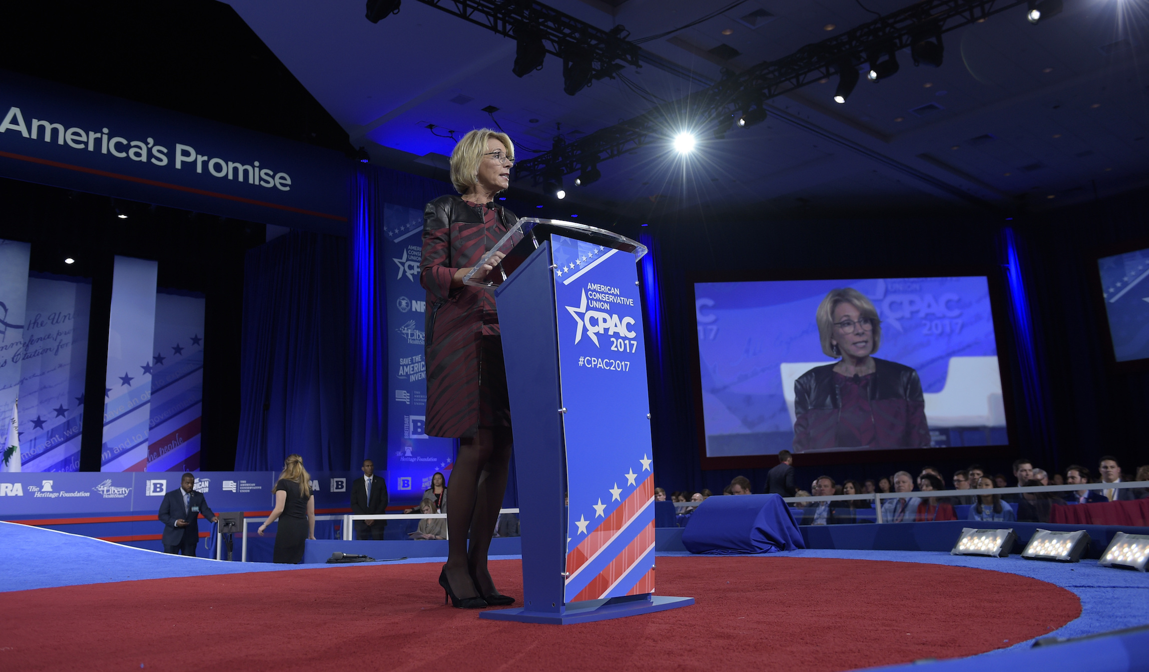 DeVos declines to make social-conservative argument against bathroom policy at CPAC