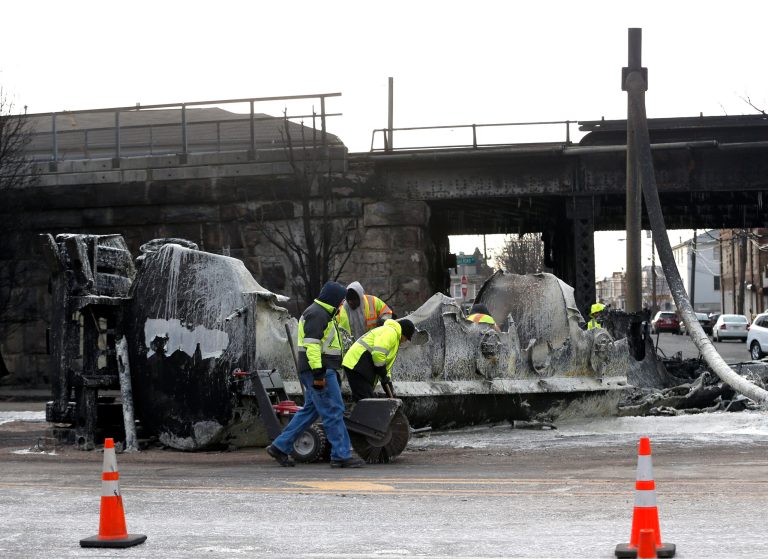 Tanker crash delays trains in New Jersey