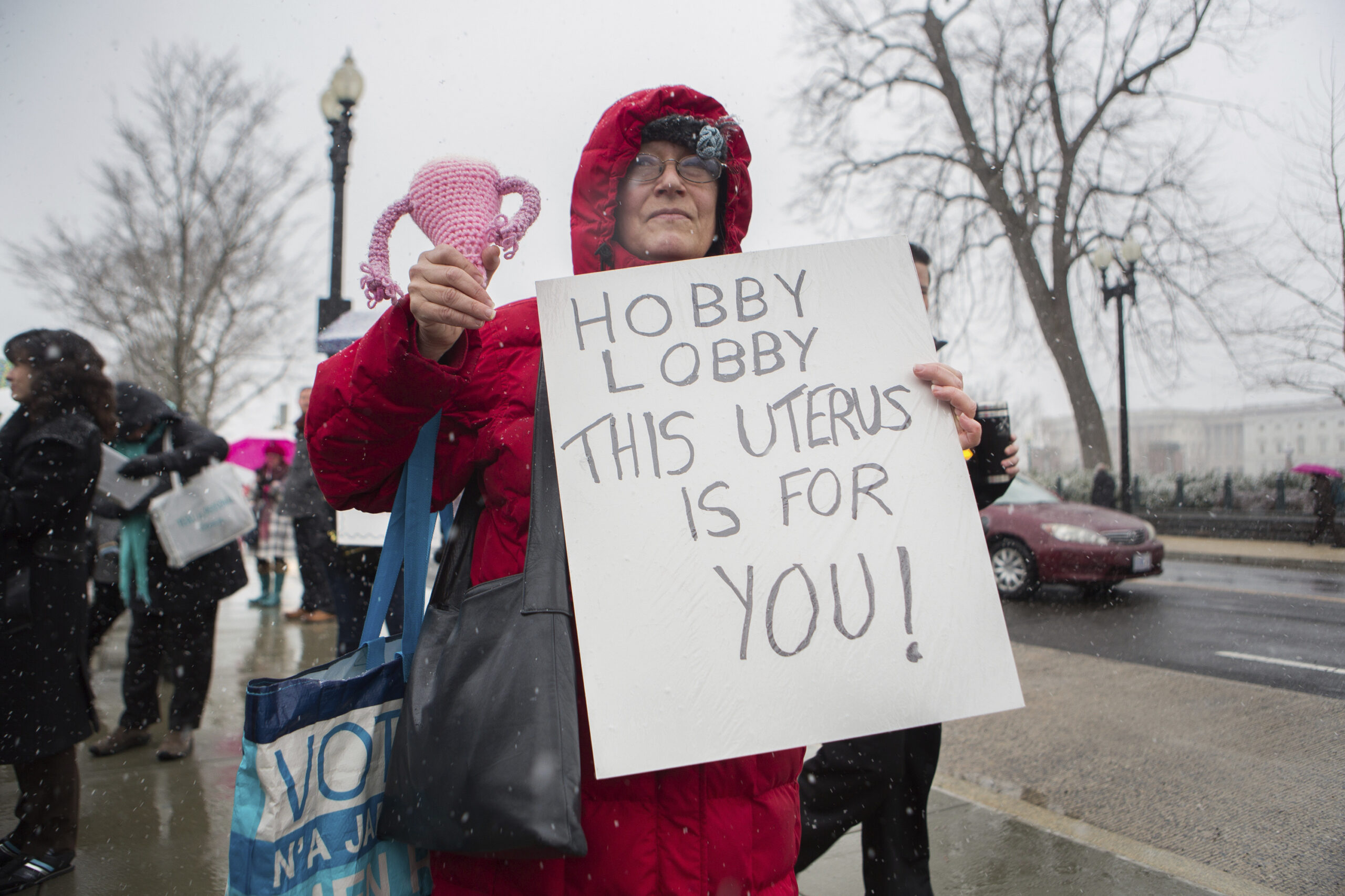 Activists duel as Hobby Lobby case reaches the Supreme Court