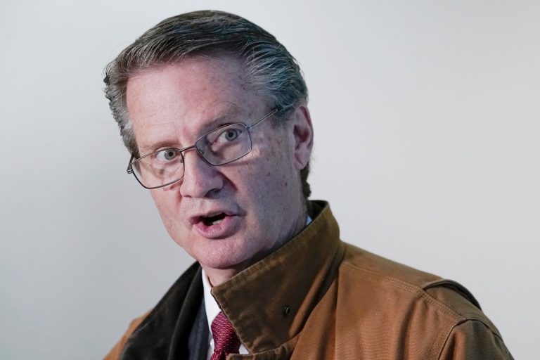 Rep. Tim Burchett, R-Tenn., talks with reporters during a vote Friday, Jan. 12, 2024, at the Capitol in Washington. (AP Photo/Mariam Zuhaib)