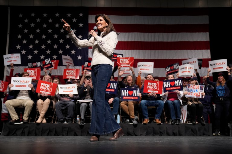Nikki Haley champions ‘two-person’ race at New Hampshire rally after DeSantis exit Nikki Haley champions ‘two-person’ race at New Hampshire rally after DeSantis exit