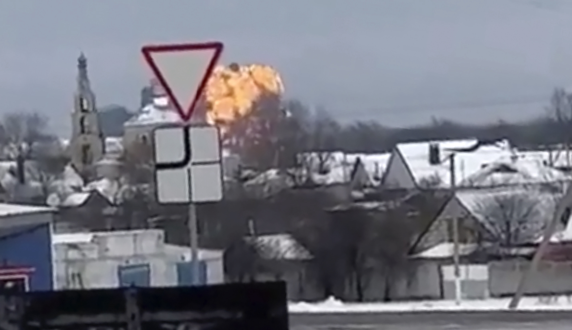 Russian military plane crashes near Ukraine border
